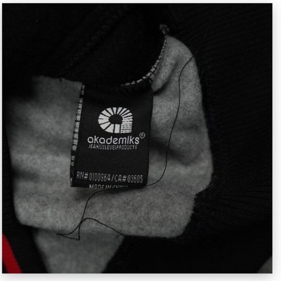 Akademiks Jacket Mens Large Black Red Color Block College‎ Y2K Streetwear - Picture 4 of 8